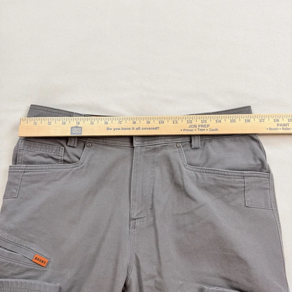 BRUNT The Torra Work Pant Mens 31x30 Grey Canvas‎ Articulated Knee Utility EUC